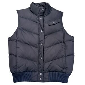 GAP Women's Vintage Down Filled Black Puffer Vest with Snap Closure Size Large